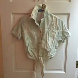 American Apparel Light Wash Denim Blouse